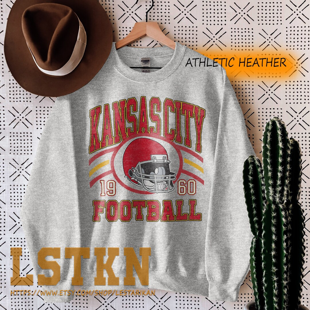 Kansas City Football Sweatshirt Vintage Style Kansas City Football Crewneck Sweatshirt Kansas Cit... | Etsy (US)