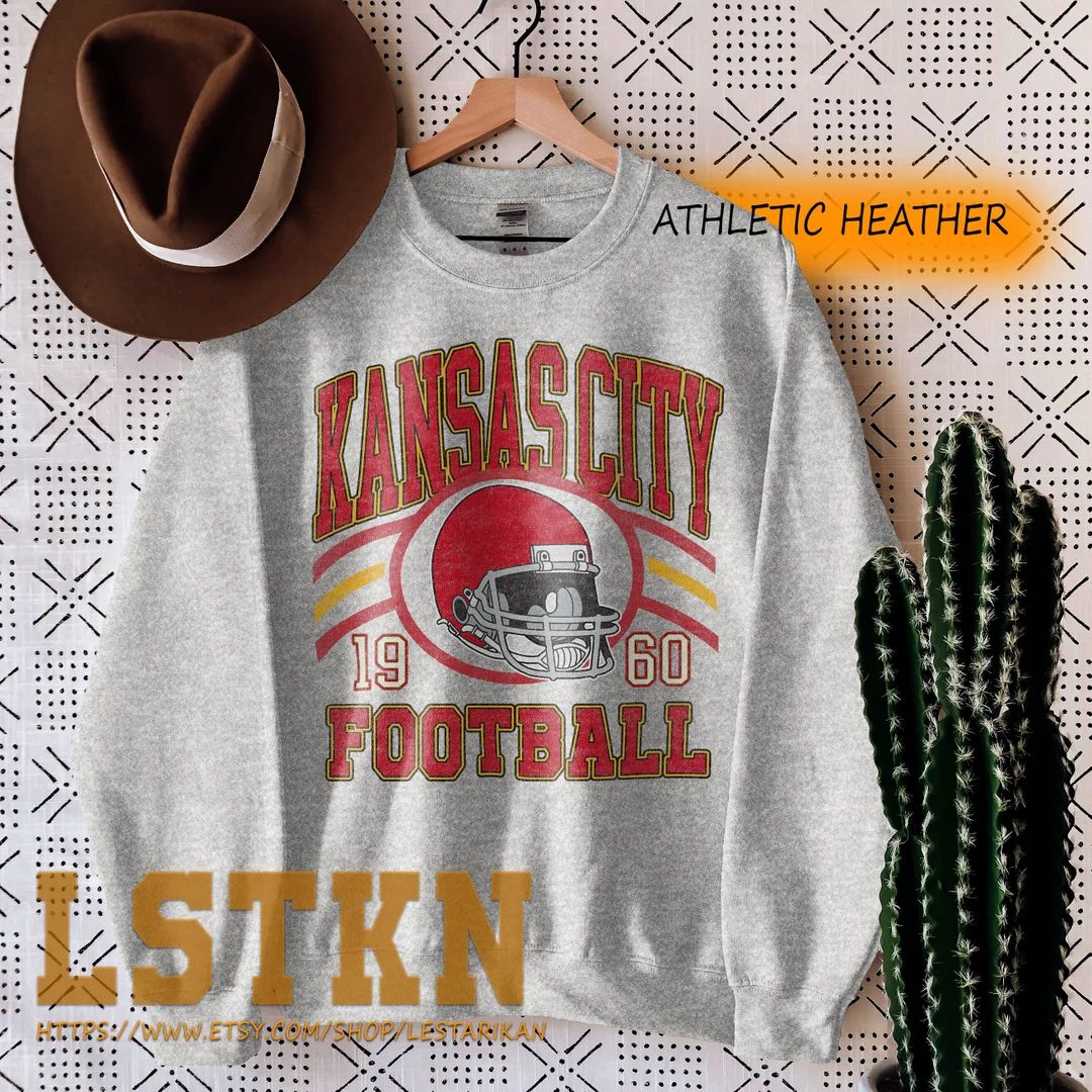 Kansas City Football Sweatshirt | Vintage Style Kansas City Football Crewneck Sweatshirt | Kansas... | Etsy (US)