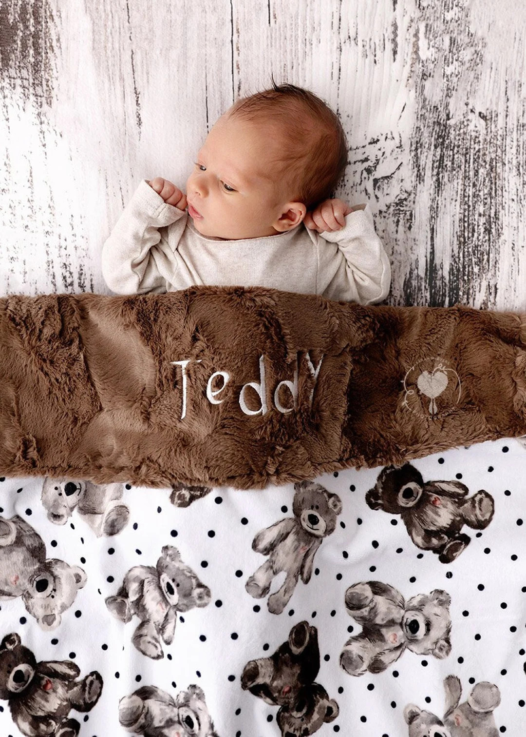 Personalized Baby Blanket, Teddy Bear Minky Baby Blanket, Baby Gift, Toddler Bedding, Newborn Ess... | Etsy (US)