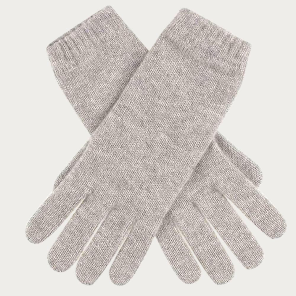 Ladies Grey Cashmere Gloves | Black