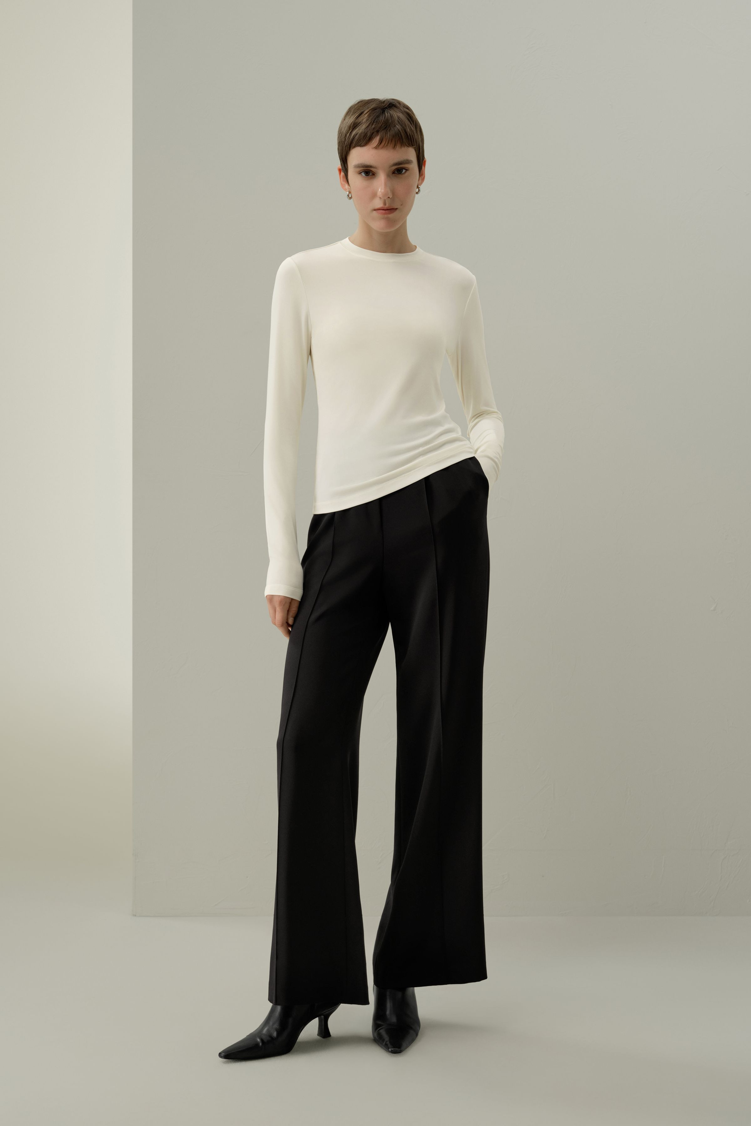 Silk Breeze Jersey Long Sleeve Slinky Top | LilySilk