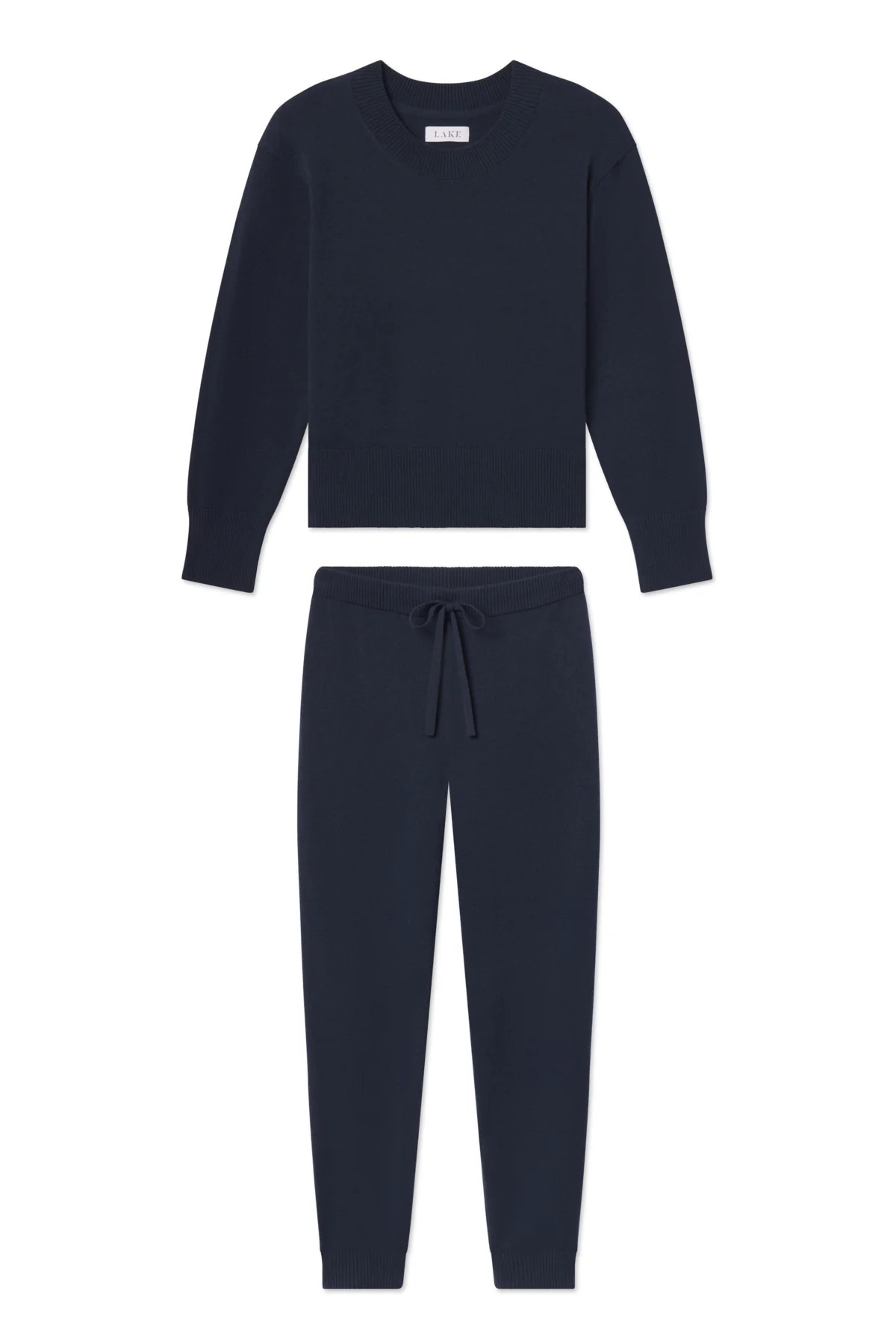 Vesper Crew Neck Set in Deep Navy | Lake Pajamas