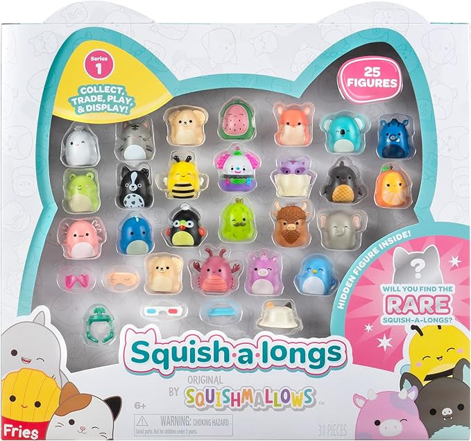 Squish-a-longs 25 Pack - Series 1 - (25) 1” Mini-Squish with 5 Accessories, Ring, and Collector... | Amazon (US)