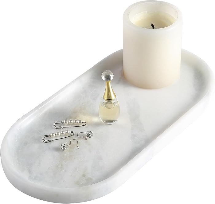Koville African Natural Marble Decorative Tray, 12"x6" - Countertop Organizer, Catchall Tray for ... | Amazon (US)