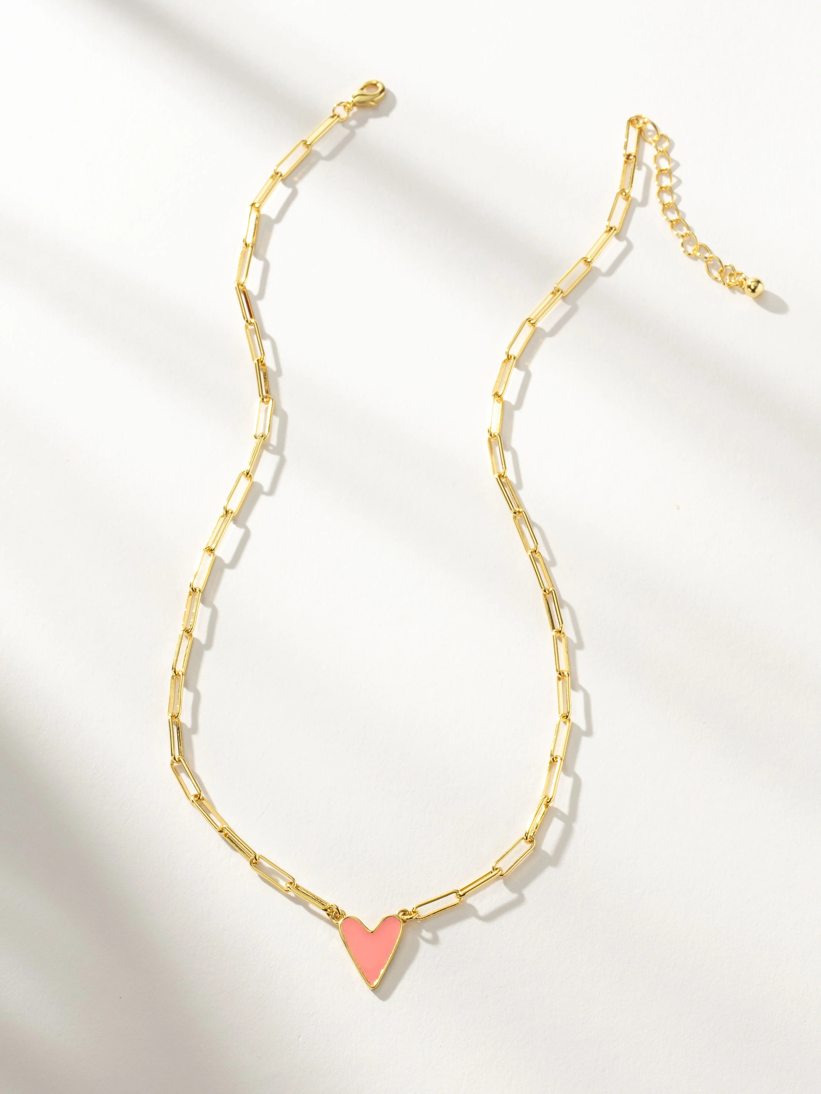 Colored Enamel Heart Chain Necklace in Gold | Uncommon James | Uncommon James