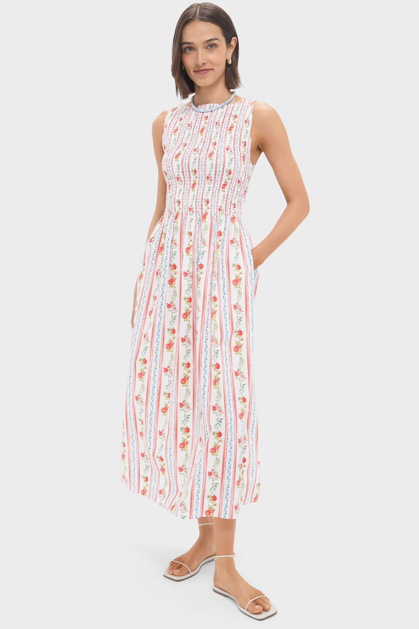 Pomegranate Stripe Cosima Nap Midi Dress | Tuckernuck (US)