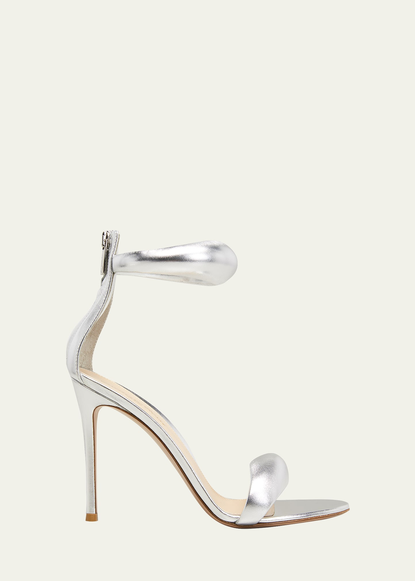 Gianvito Rossi Metallic Napa Ankle-Cuff Stiletto Sandals | Bergdorf Goodman