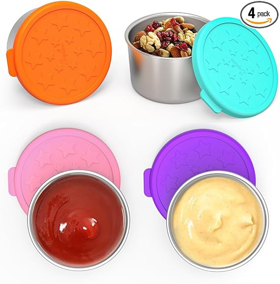 SOPHICO Salad Dressing Container To Go, Small Condiment Containers with Leakproof Silicone Lids, ... | Amazon (US)