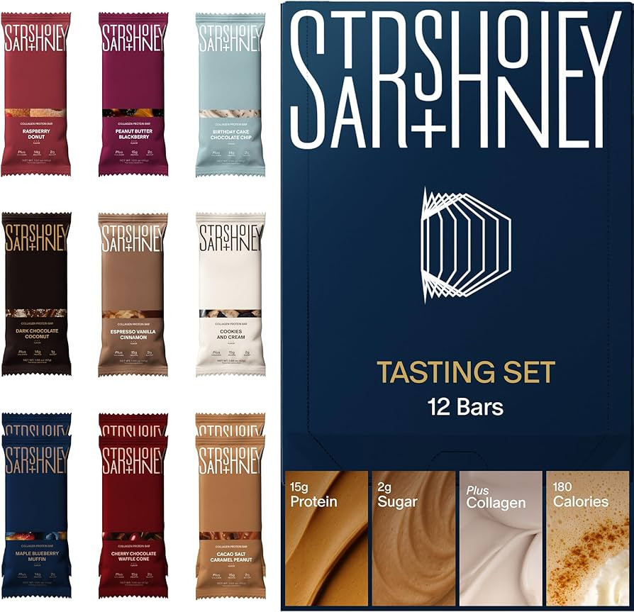 Stars + Honey Protein Bars- Flavor Variety,15g Protein, 2g Sugar, w/ Collagen Keto Friendly Snack... | Amazon (US)