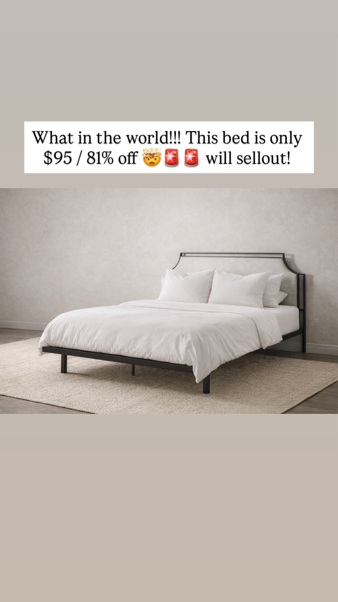 What in the world!!! This bed is only $95 / 81% off 🤯🚨🚨 will sellout! 

#LTKSaleAlert #LTKHome #LTKFindsUnder100