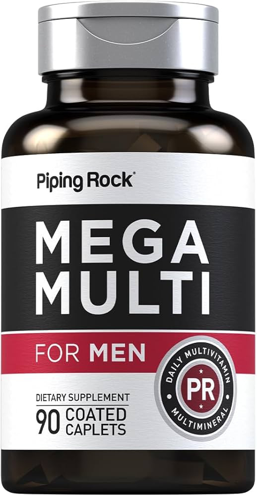 Piping Rock Men's Multivitamin | 90 Caplets | Daily Mega Multimineral Supplement | with Vitamin C... | Amazon (US)