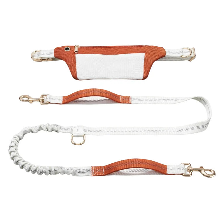 Woonono Freejoy 63-Inch Nylon Hands-Free Dog Leash, Adjustable, Brown, 1 Piece | Walmart (US)