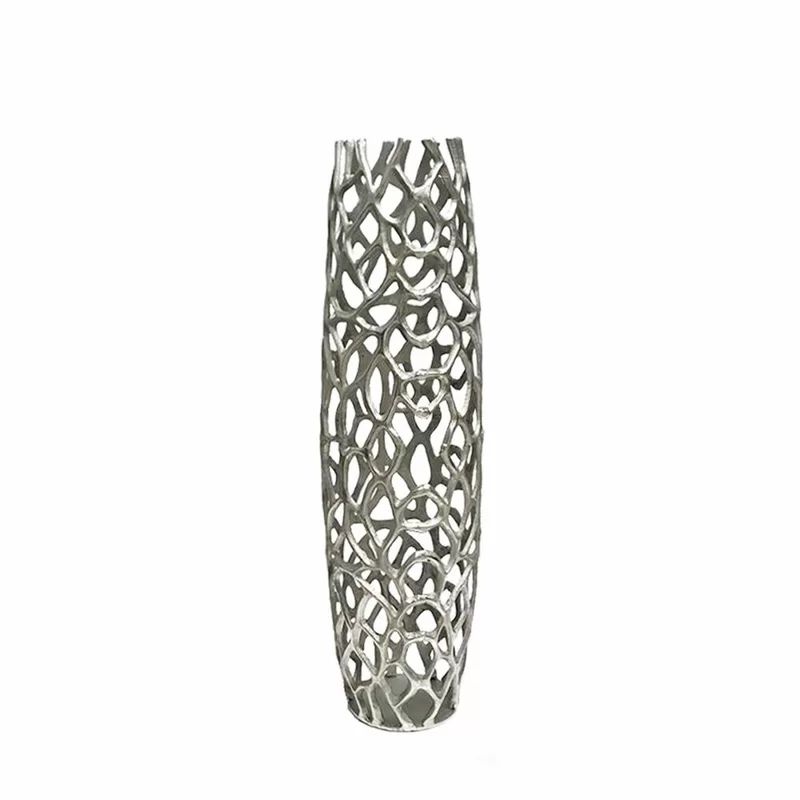 Knox Silver Indoor / Outdoor Metal Floor Vase | Wayfair North America