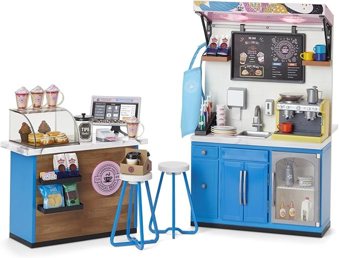 American Girl Truly Me 18-inch Doll Coffee Shop Playset with Pretend Espresso Machine and Cash Re... | Amazon (US)