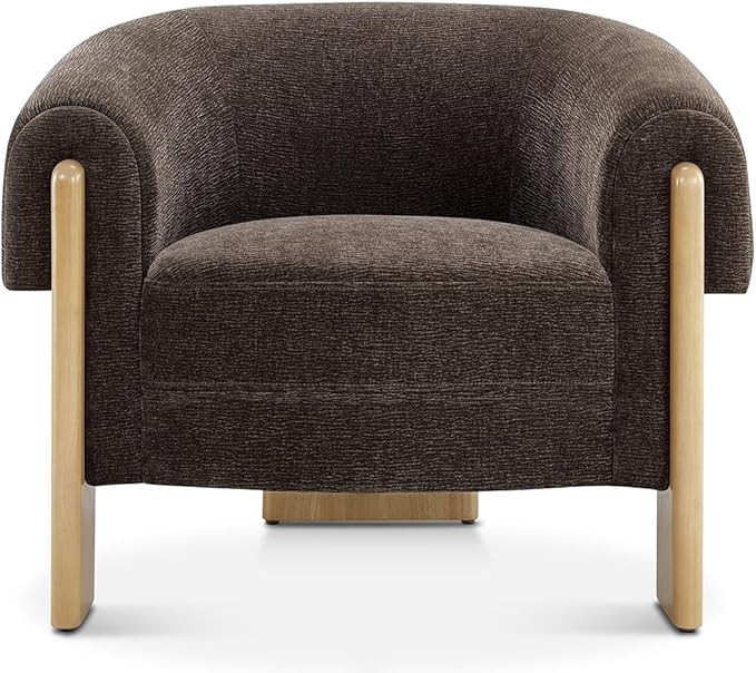 CHERS Mid-Century Modern Accent Chair, Upholstered Vintage Living Room Chairs with Wood Legs, Lux... | Amazon (US)