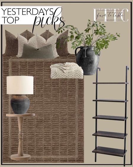 Yesterday’s Top Picks. Follow @farmtotablecreations on Instagram for more inspiration.

Homebody bed pillow combo. Hackner Home pillows. Chris Loves Julia x Loloi Bradley Cocoa / Cocoa Area Rug. Cayton 5 Piece Tiered Shelf. Joshua Handcrafted Ceramics Collection. 31" Fake Wisteria Branches, Artificial Green Wisteria Leaves, Spring Plant. Faris Ceramic Table Lamp. STKT Pedestal Small Drinking Table, Farmhouse Tray Top End Table, Distressed Natural Wood Color. Pure Chunky Cotton Knitted Throw. 



#LTKFindsUnder100 #LTKSaleAlert #LTKFindsUnder50