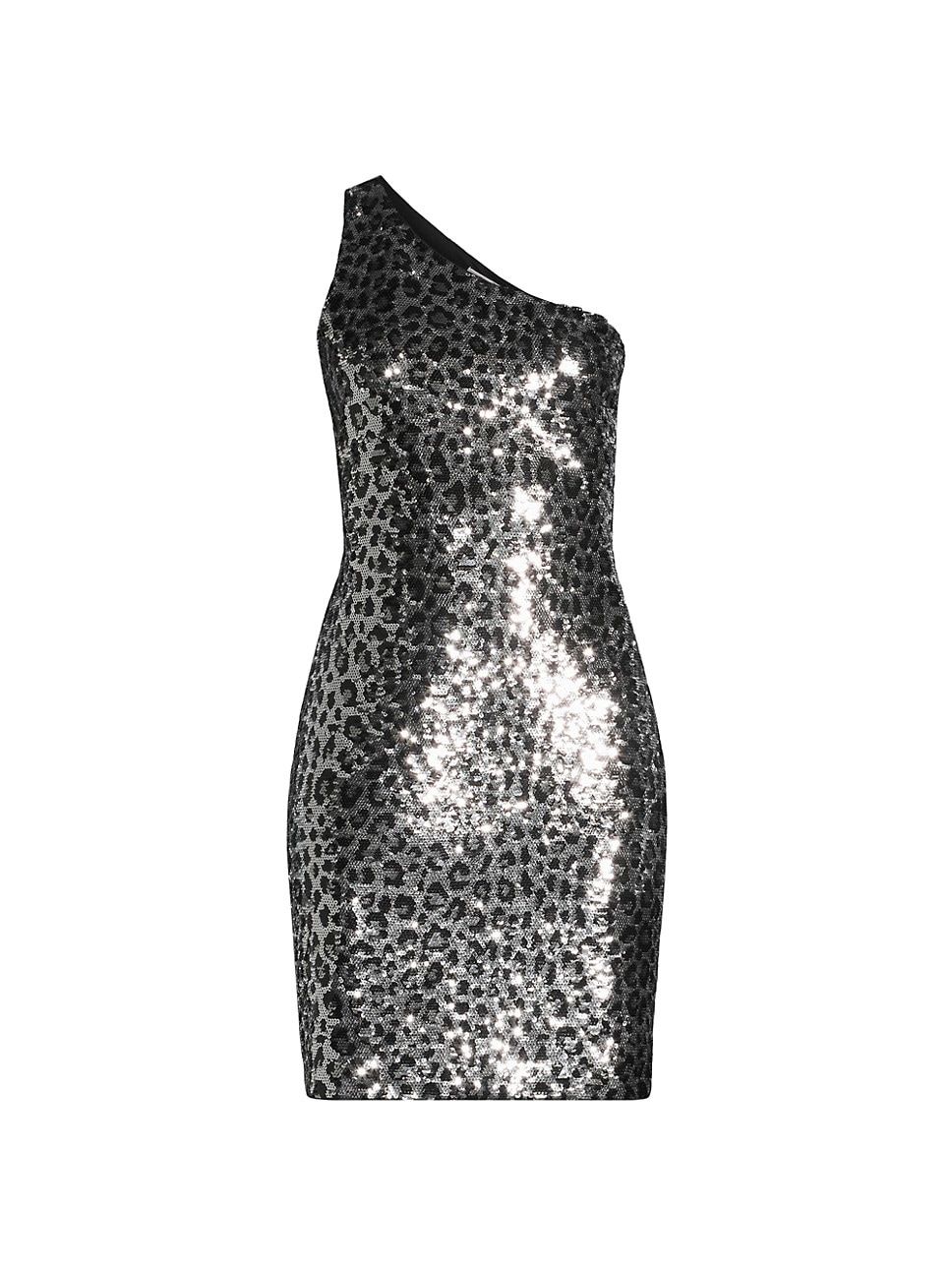 Asymmetric Cheetah Sequin Dress | Saks Fifth Avenue