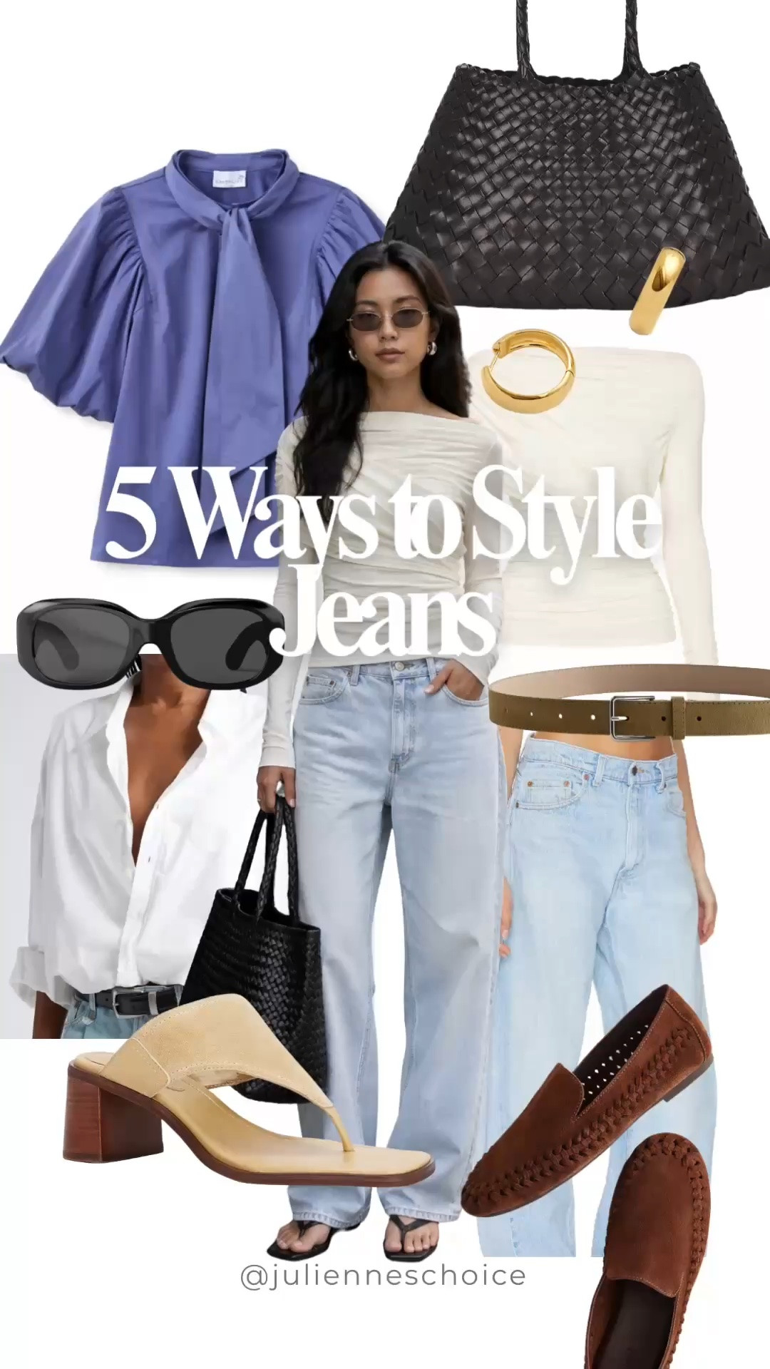 One pair of jeans, five completely different looks. 🤍

These are the outfit formulas I keep coming back to because they're effortless, timeless, and easy to recreate. ✨julienneschoice

#StyleJeans #JeansOutfits
#SummerStyle #Outfitldeas #MinimalStyle
#CapsuleWardrobe #EverydayStyle #FashionInspo

#LTKootd #LTKSeasonal