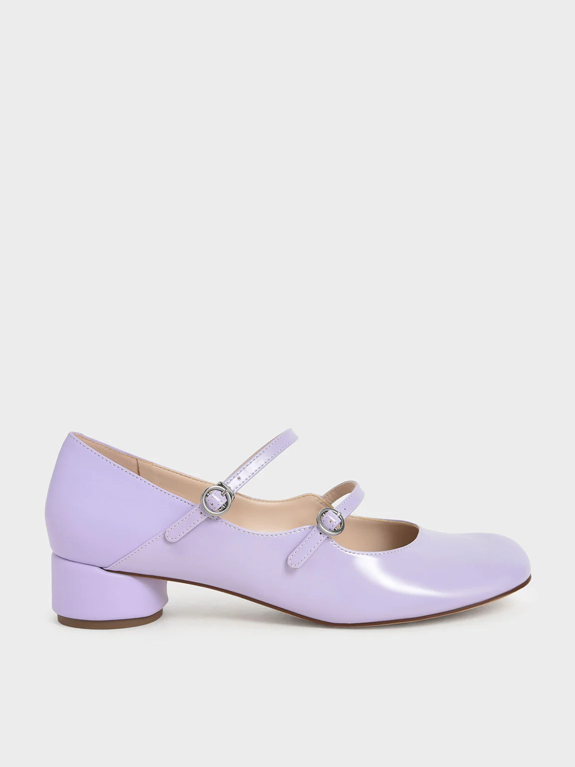 Patent Double-Strap Mary Janes
 - Lilac | CHARLES & KEITH (US)