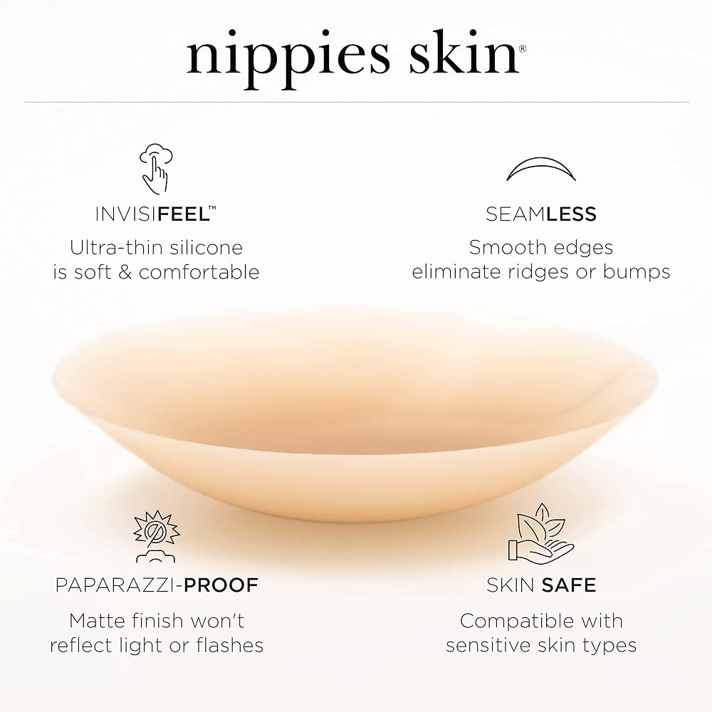 NIPPIES Nipple Covers for Women – Adhesive Silicone Pasties with Travel Box | Amazon (US)