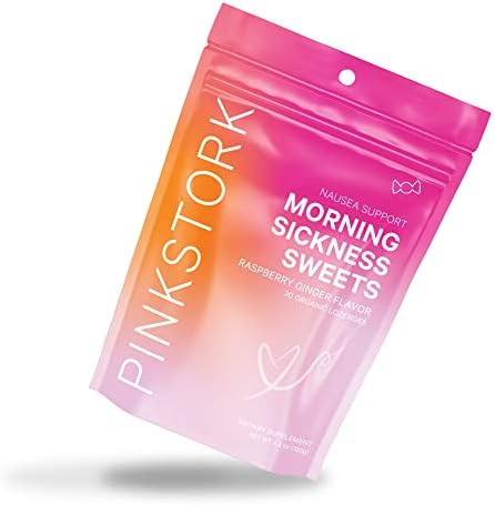 Pink Stork Morning Sickness Sweets: Ginger Raspberry Morning Sickness Candy for Pregnancy, Nausea, D | Amazon (US)