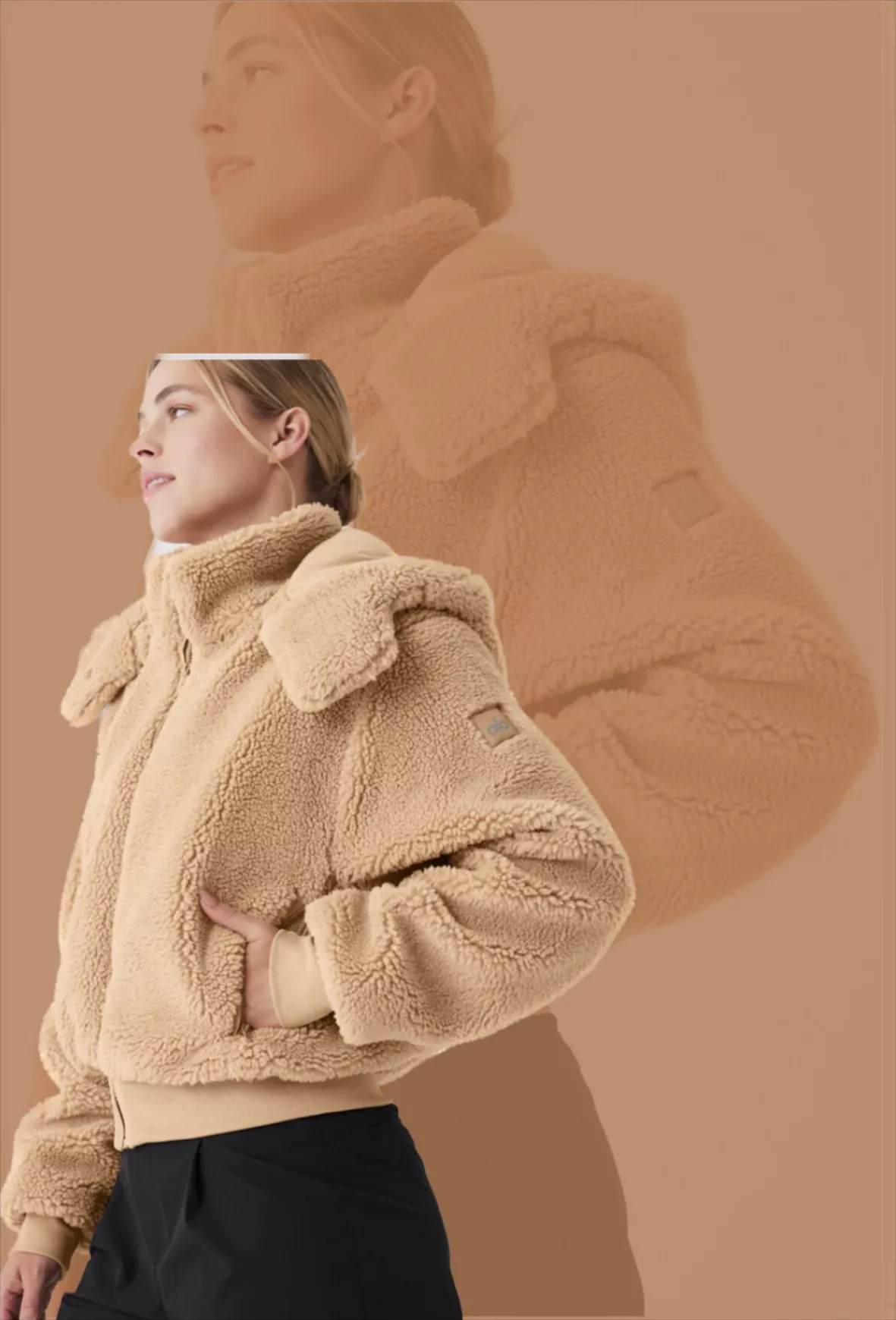 Alo Yoga Women's Brown Foxy Sherpa Jacket (dark Coco) Coat