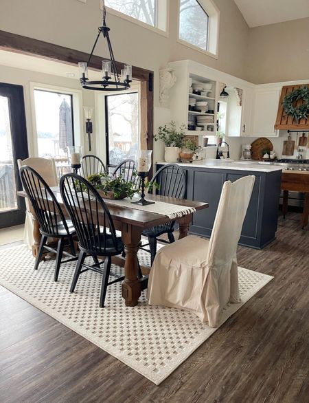Dining room inspiration rug, dining table, dining chairs, lights, kitchen decor , home decor accents 

#LTKhome #LTKstyletip #LTKFind