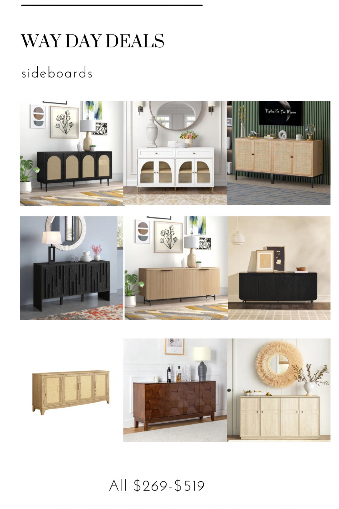 Roundup of the best budget friendly sideboards from way day deals! 
