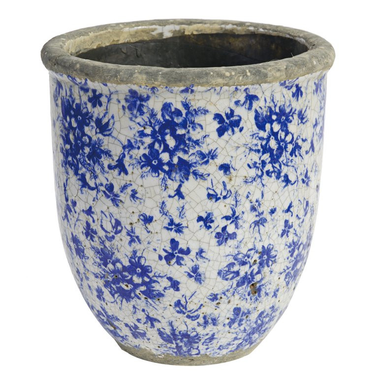 A&B Home Lilibeth Blue & White Planter, Tall | Walmart (US)
