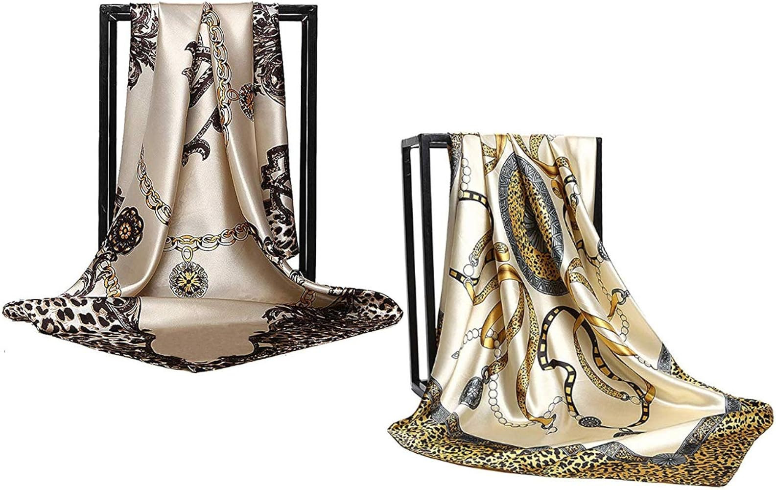 YMXHHB Silk Like Scarf Neck Scarves Women’s Large Square Satin Hair Scarf 35 x 35 inches | Amazon (US)