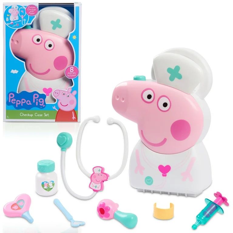 Peppa Pig Checkup Case Set with Carry Handle, 8-Piece Doctor Kit for Kids with Stethoscope, Kids ... | Walmart (US)