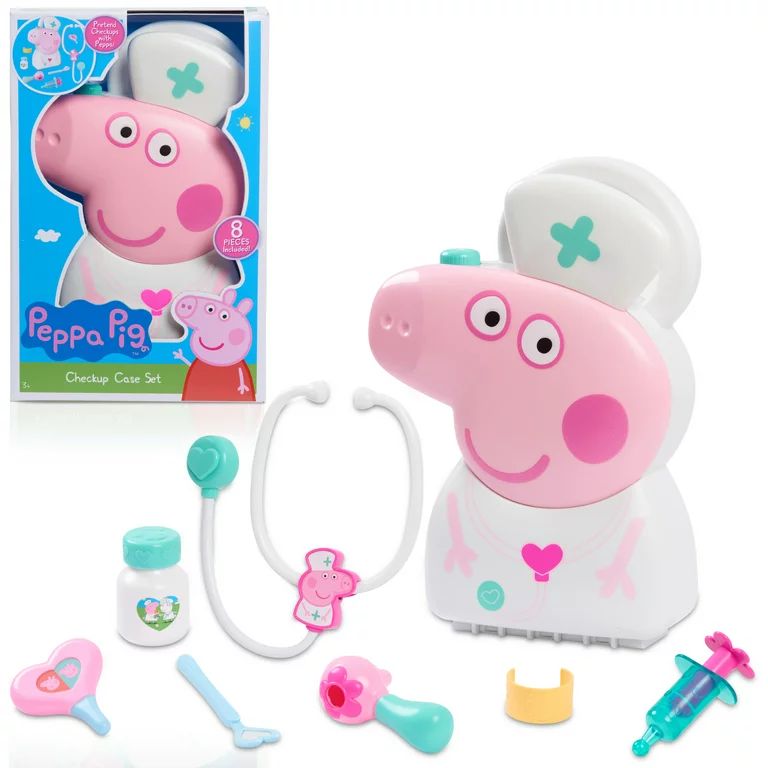 Peppa Pig Checkup Case Set with Carry Handle, 8-Piece Doctor Kit for Kids with Stethoscope, Kids ... | Walmart (US)