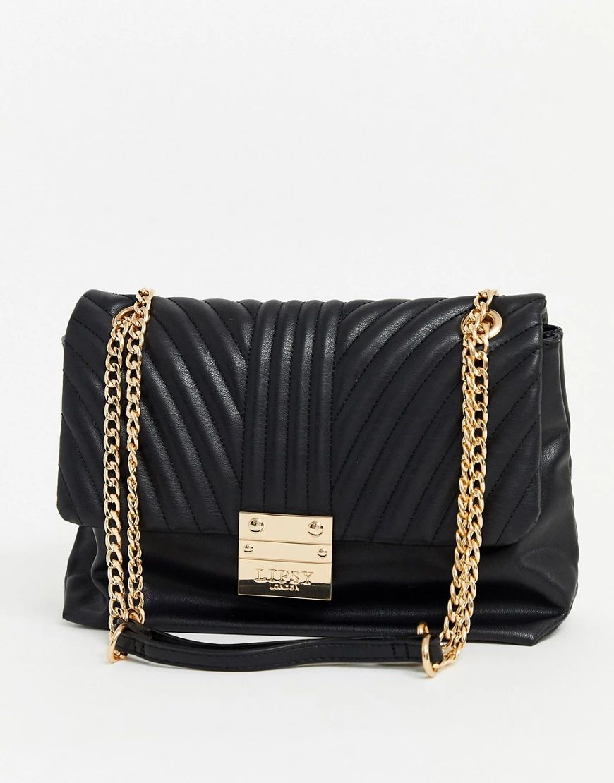 Lipsy chevron quilted chain cross body bag-Black | ASOS (Global)