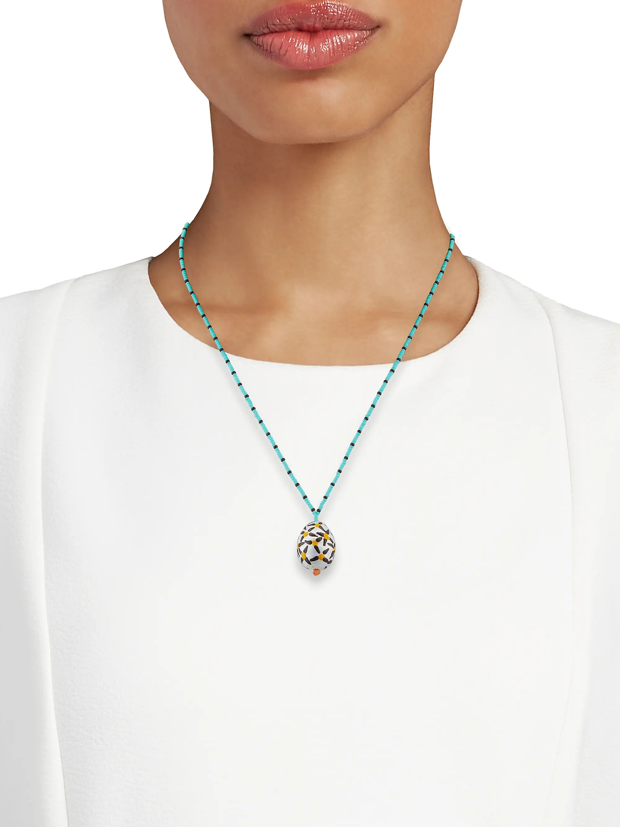 The Bohemians Ready, Set, Pearl Goldtone & Mixed-Media Pendant Necklace | Saks Fifth Avenue