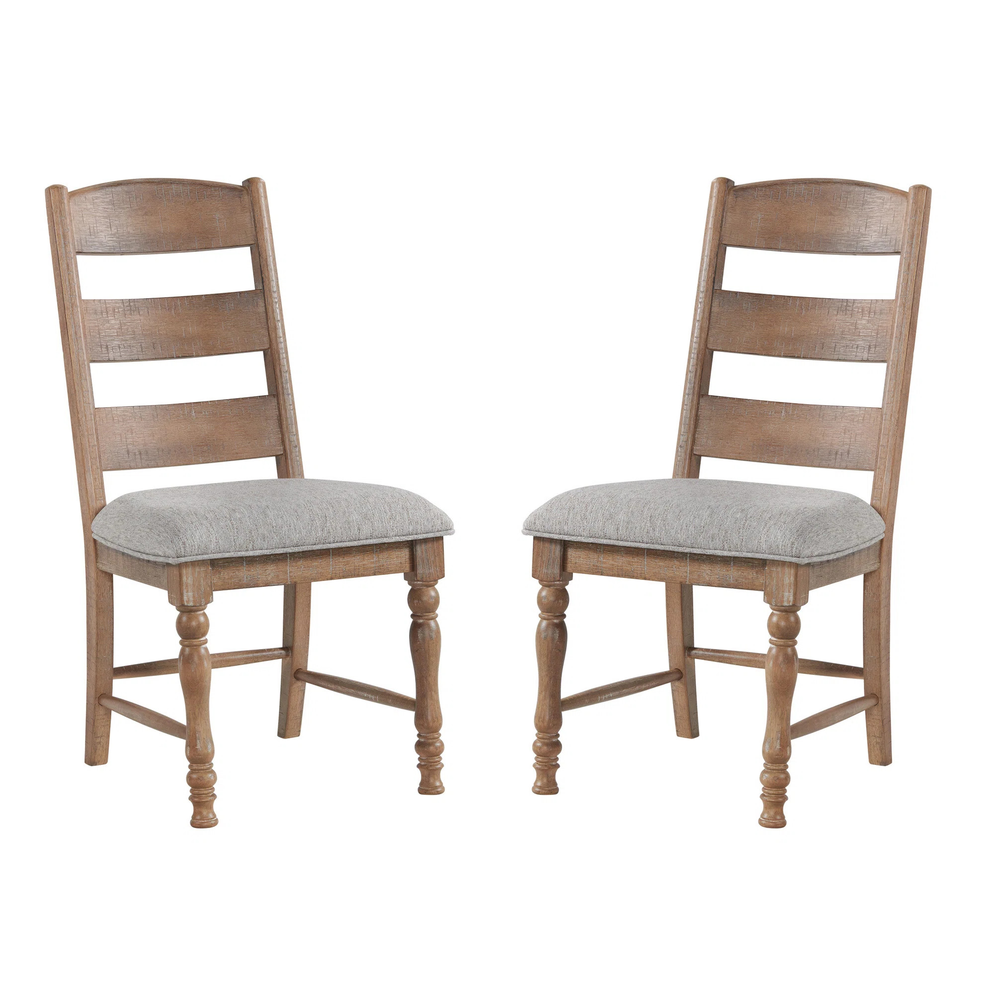 Labruna Ladder Back Side Chair with Cushion Seat, Sandwash (Set of 2) | Wayfair North America