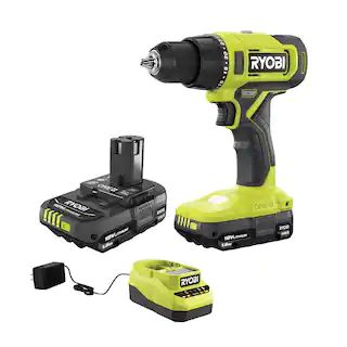 RYOBI ONE+ 18V Cordless 1/2 in. Drill/Driver Kit with (2) 1.5 Ah Batteries and Charger PCL206K2 -... | The Home Depot