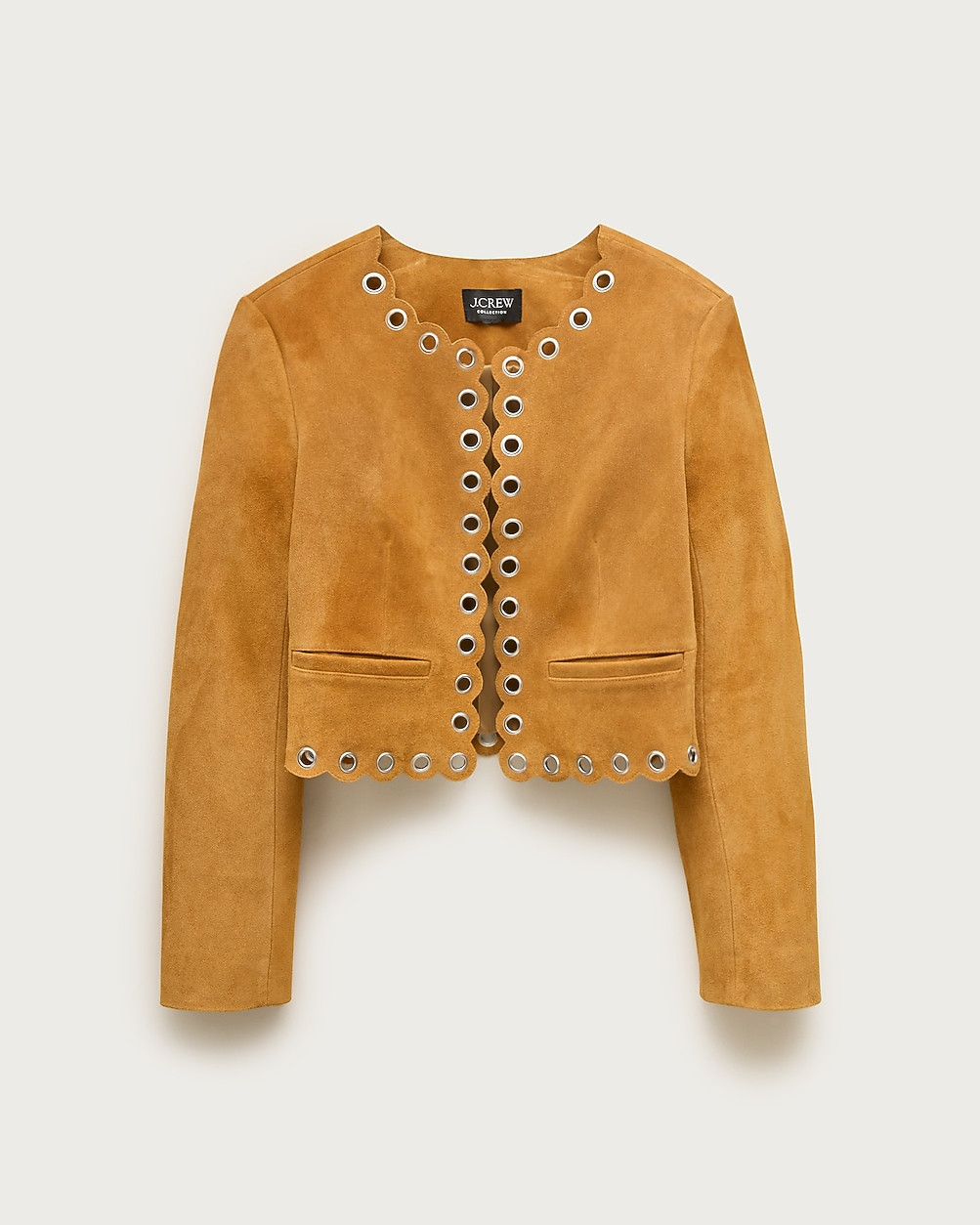 Collection cropped grommet lady jacket in suede | J. Crew US