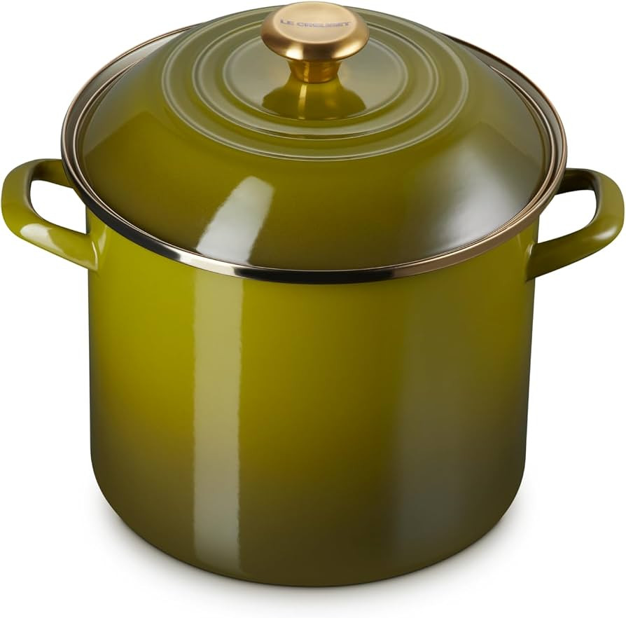 Le Creuset Kochtopf emailliert auf Stahl, 10 Liter, oliv | Amazon (DE)