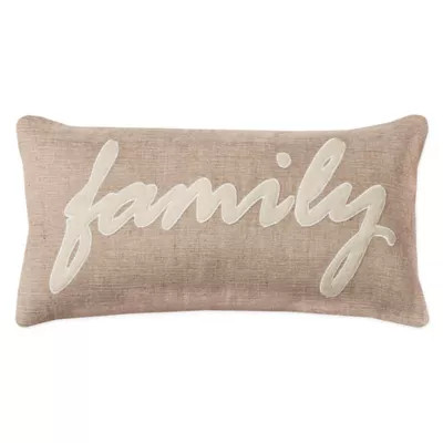 Rizzy Home Family Oblong Throw Pillow in Natural/Ivory | Bed Bath & Beyond | Bed Bath & Beyond