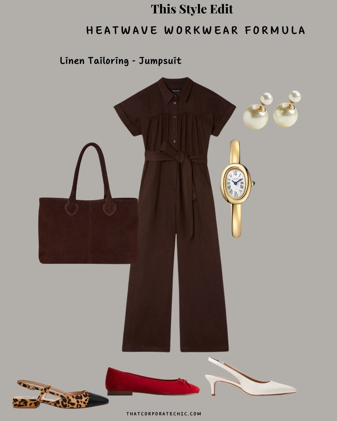 What to wear to the office during a heatwave.

business casual workwear: Dressing for the office during heatwave: office look formula: Linen Jumpsuit.

Heatwave office outfits, summer workwear, chic office outfits, summer outfits, stylish workwear, smart casual office outfits

#LTKsummer #LTKworkwear #LTKstyletip