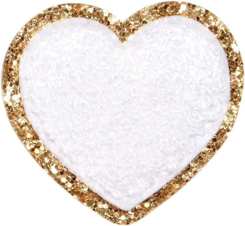 Blanc Glitter Heart Patch | Embroidered Patch - Stoney Clover Lane | Stoney Clover Lane