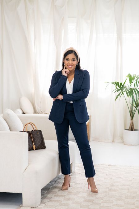 Business causal outfit inspo! Love this navy suit for a spring work day!🤍

Spring workwear. Navy suit. Women’s suit. Women’s workwear. Office outfit inspo.

#LTKworkwear #LTKSeasonal #LTKstyletip
