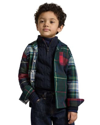 Boys' Plaid Cotton Oxford Fun Shirt - Big Kid, Little Kid | Bloomingdale's (US)