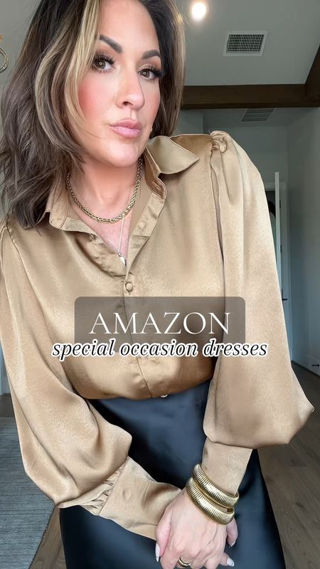 Fall special occasion dresses from @Amazon Fashion 

wearing a small in all of them. I’m 5’2 130lbs and a 34DD

Dresses saved in amazon under September Finds 🍂🤎

#specialoccasiondresses #amazondresses #weddingguestdress #satindresses #amazonfashion #falldresses #amazonfallfashion #fashionover40

#LTKstyletip #LTKwedding #LTKover40