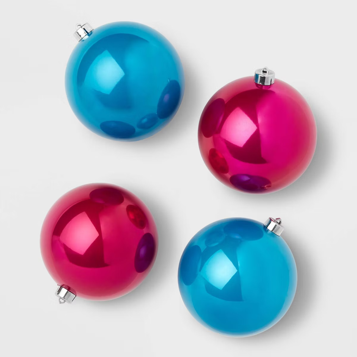 4pc Shatter-Resistant Opal Round Christmas Tree Ornament Set Light Blue - Wondershop™ | Target