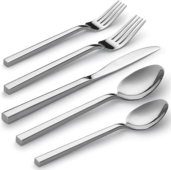 Alata Cube 20-Piece Forged Stainless Steel Flatware Set Cutlery Set,Silverware Set Service for 4,... | Amazon (US)