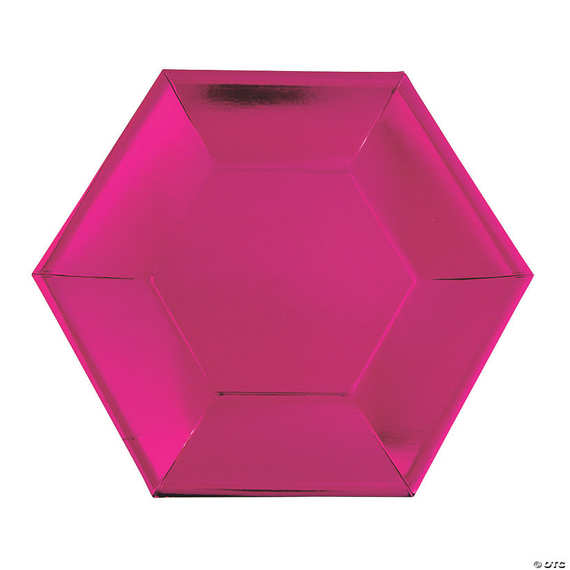 Metallic Hexagon Paper Dinner Plates - 24 Ct. | Oriental Trading Company