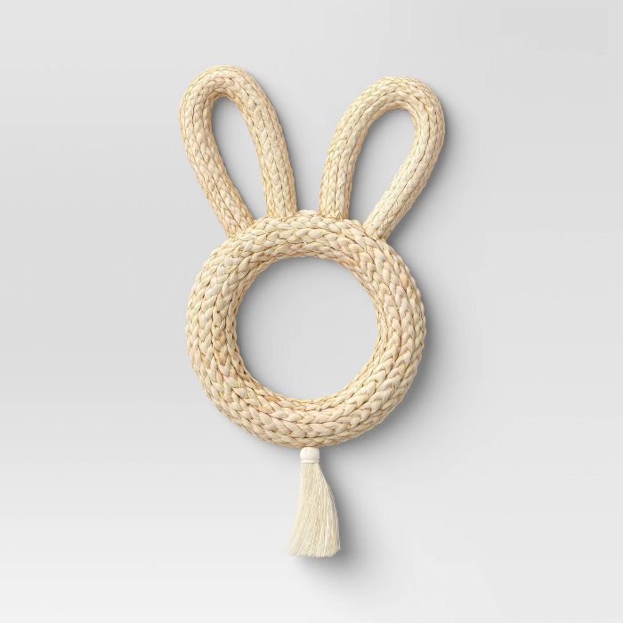 10" Artificial Woven Corn Husk Bunny Ear Wreath Cream - Opalhouse™ | Target