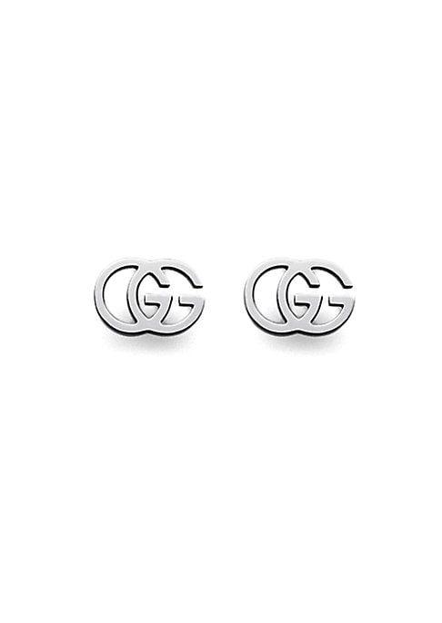 Gucci Women's 18K White Gold Double G Earrings - White Gold | Saks Fifth Avenue