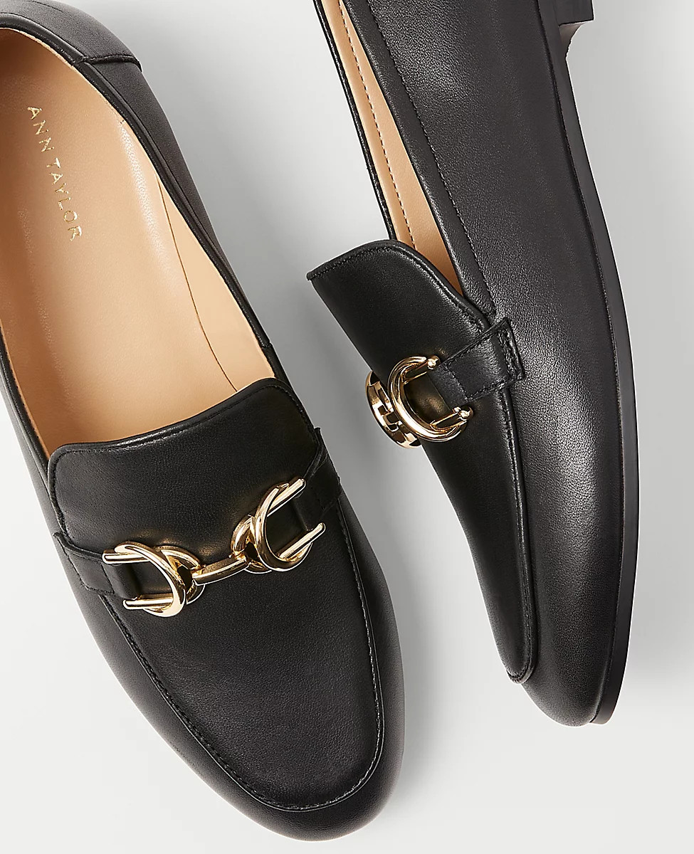 Chain Bit Leather Loafers | Ann Taylor (US)